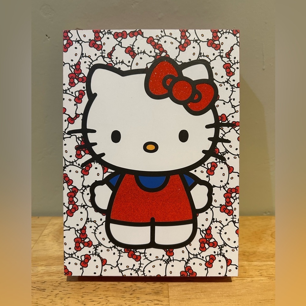 Hello Kitty Glittery Box Wall Art 5" x 7" Made by Sanrio. NWTS